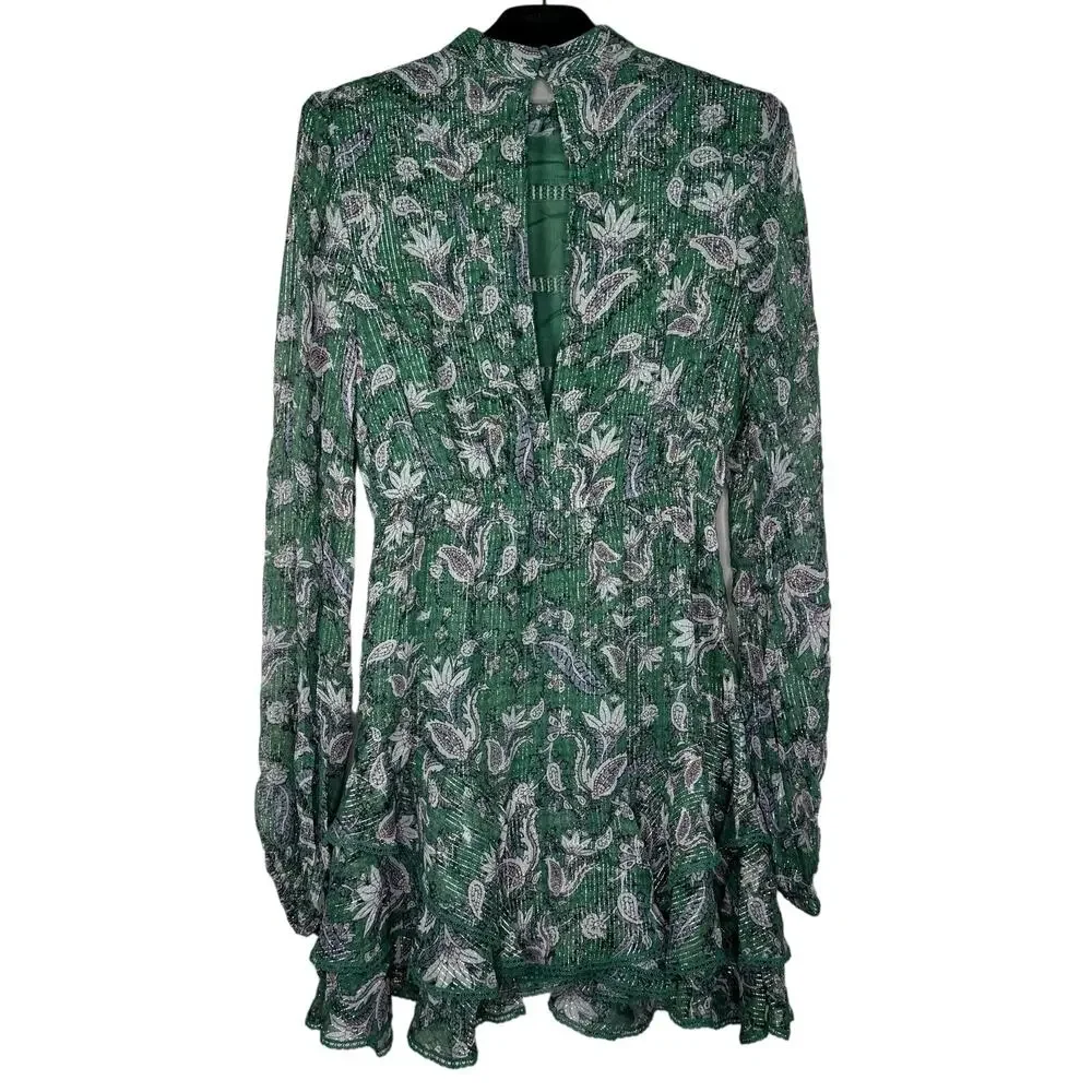 Hemant & Nandita Paisley Print Lisa Short Dress Small NWOT